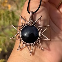 Image 3 of Blue & Purple Rainbow Obsidian Starburst 🖤💥☀️