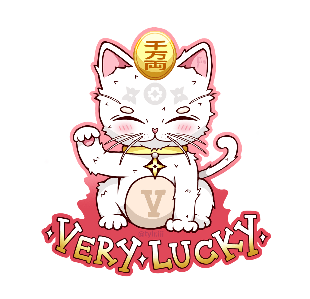 Image of “VERY LUCKY” CAT STICKER