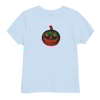 Image 12 of Toddler Jersey T-shirt - Jack O Lantern Retro Orange Glow
