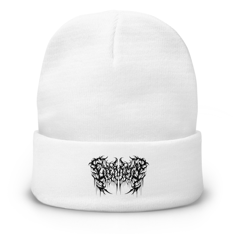 Image of “ANTARCTICA” Black & White Embroidered Beanies