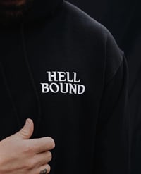 Image 2 of PREORDER: 'HELLBOUND' EMBROIDERED PULLOVER HOODIE (BLACK)