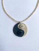 Yin Yang beaded necklace #16
