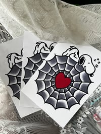 Image 3 of snoopy spiderweb print