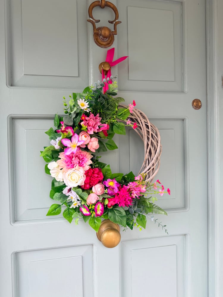 Image of 35cm Pink Grey Wicker 