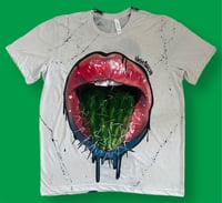 Image 1 of NR ART APPAREL “WATCH YOUR MOUTH” HAND PAINTED T-SHIRT LARGE