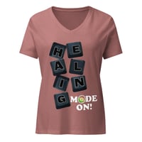 Image 3 of Women’s relaxed HEALING MODE v-neck t-shirt
