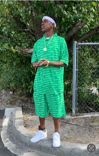 Image 2 of YB All Over Print Collared Short Set