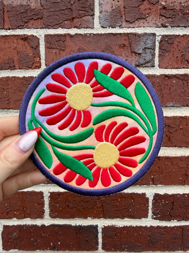 Image of Red Daisy Patch 6