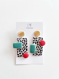Paire de boucles d’oreilles céramique TOTEM RECTANGULA GM +