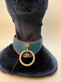 Image 5 of Brown and teal locking posture collar