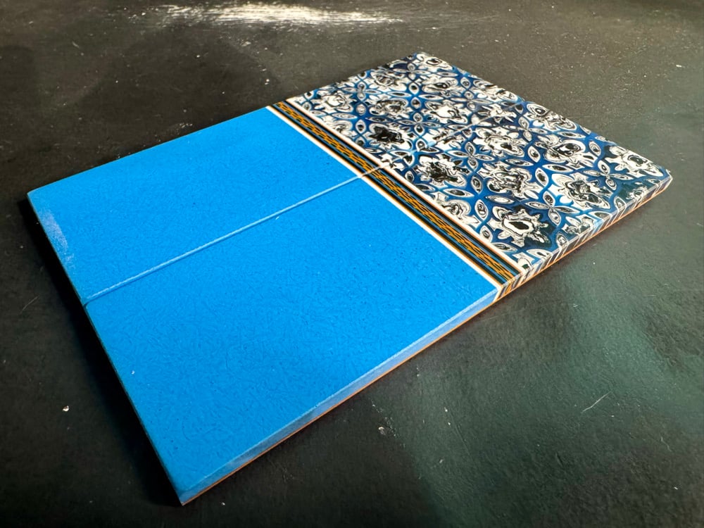 Image of Kaotic Artworks Resin & Blue Glass Segmented Knife Scales