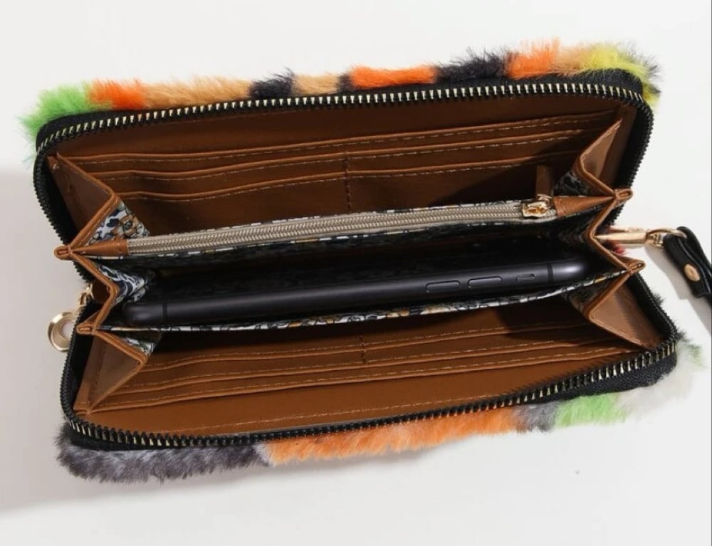 Image of “Furry Multi Color Wallet”