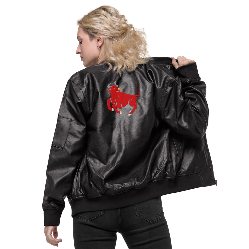 ZEN EXP - Red Bull Leather Bomber Jacket