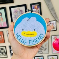 Image 4 of Hello Friend- 4” Embroidery Hoop