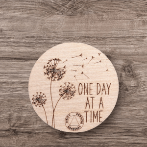 Image of Personalized Wooden Sobriety Coin: AA / NA Anniversary Gift