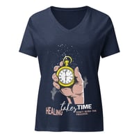 Image 3 of Women’s HEALING PROCESS relaxed v-neck t-shirt