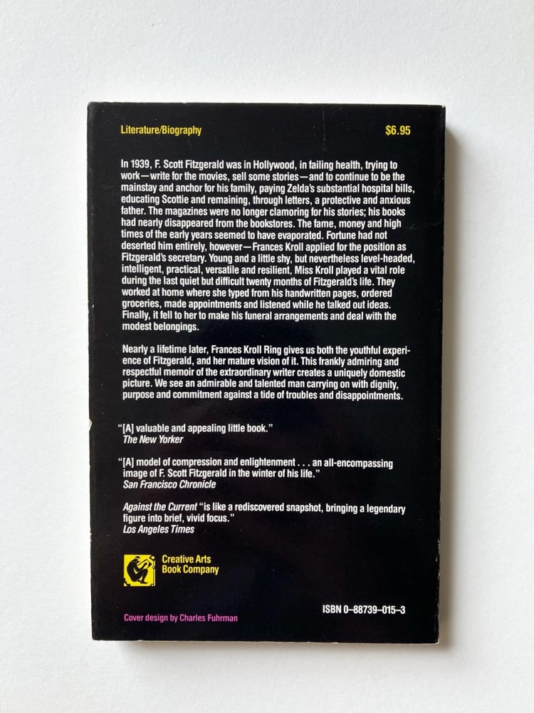 Against the Current: As I Remember F. Scott Fitzgerald Image 3