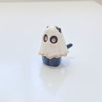 Image 2 of Glow in dark ghost cat ceramic figurine