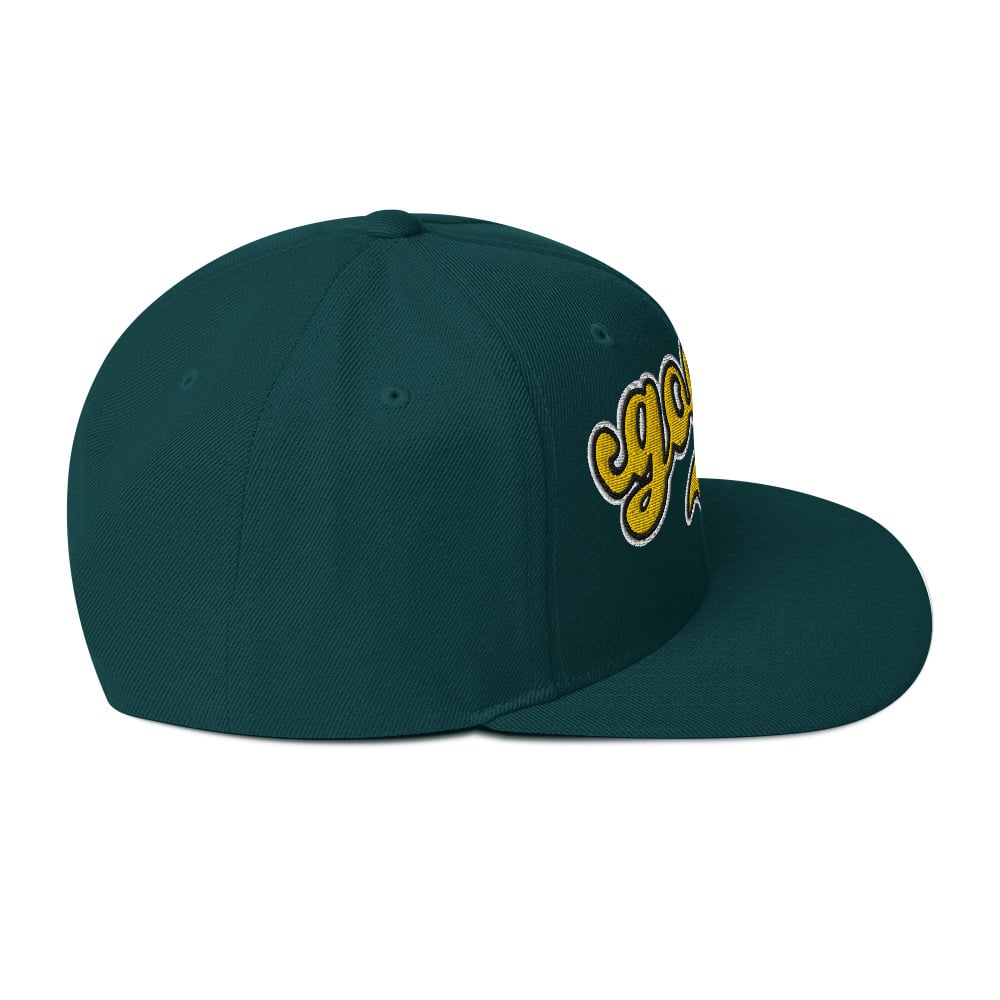 Yellow Script Snapback Hat