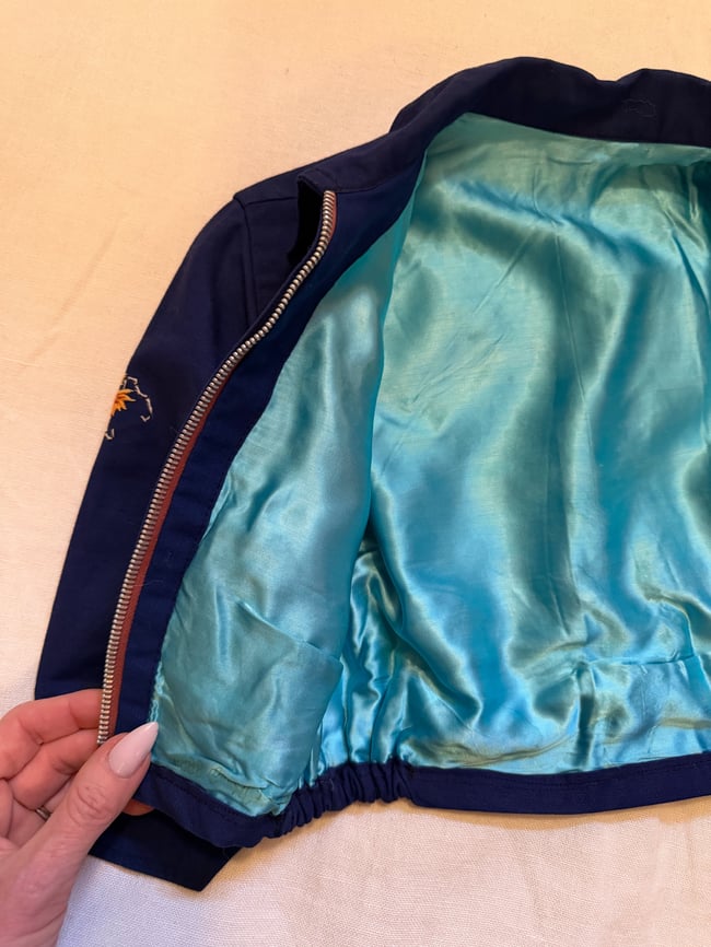 vintage children's authentic Japanese Sukajan jacket with hand embroidery 