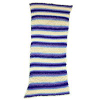 Image 2 of Handmade Pastel and Purple Stripe Pattern Crochet Baby Blanket Afghan Throw 