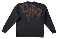 Image 2 of “WANT YOUR SKULL” CUSTOM BLEACH PAINTED PULLOVER SWEATER XL