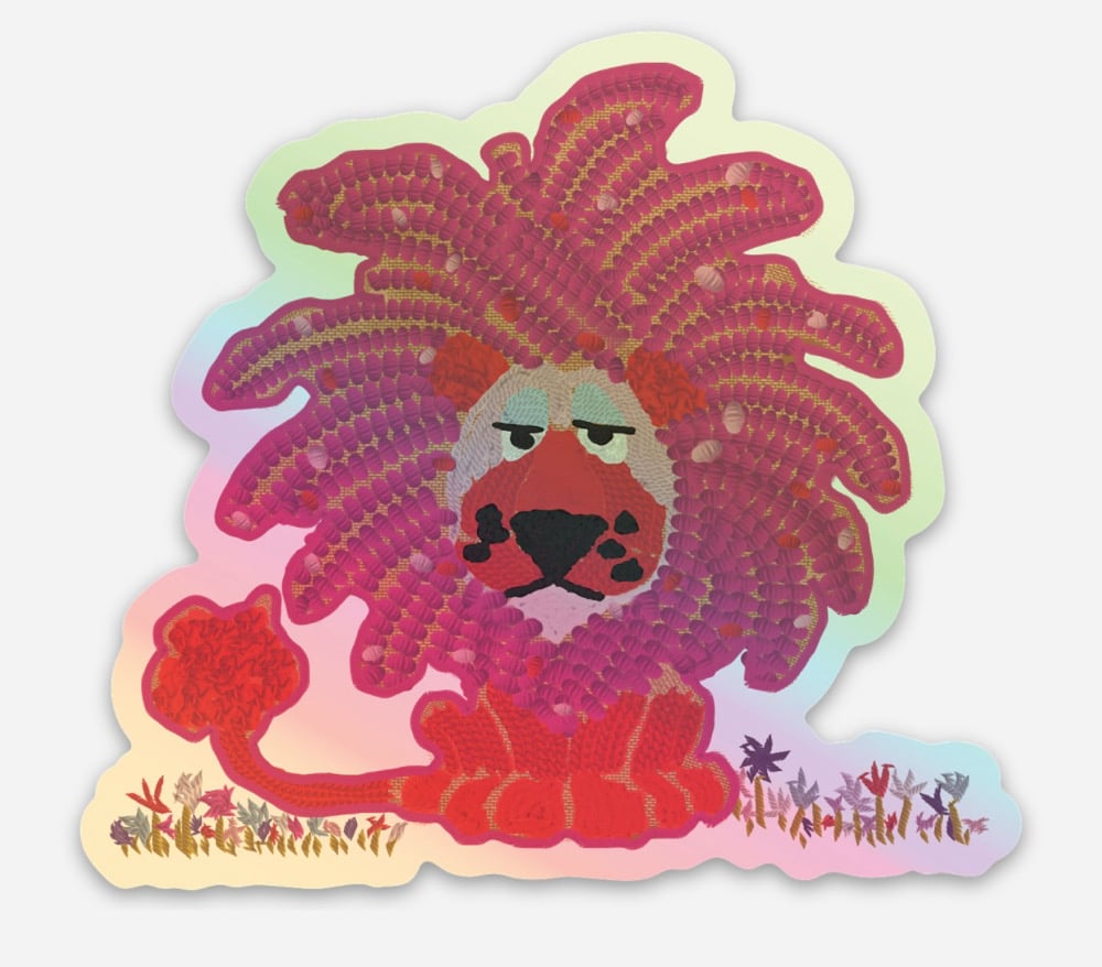 Image of Holographic Yarn Lion Holographic Sticker