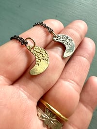 Image 11 of sterling silver small moon necklace
