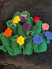 Image 1 of Cactus Keychain-Dark Green