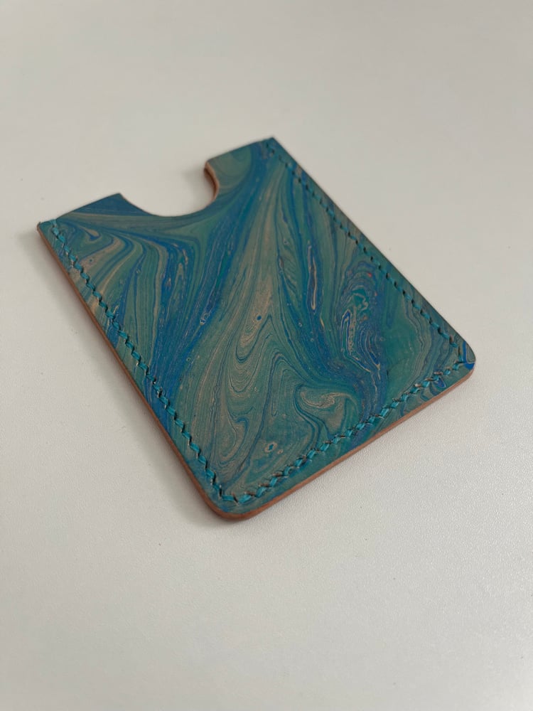 Image of Marbled Cardholder (Blue Swirl)