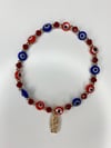 Virgin Mary X Blue & Red Evil Eye Beads Bracelet 