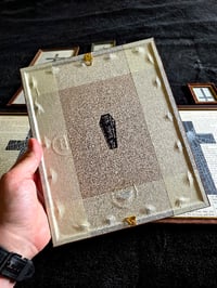 Image 3 of " 2 way Crucifix" 1800's bible page with preserved spider web 3