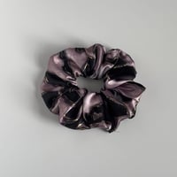 Purple Leopard Satin Handmade Scrunchie 