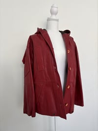 Image 4 of Vintage red leather coat // L
