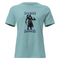 Image 6 of Women's Relaxed T-Shirt, Sacred Savage Ravens & Knight Tee