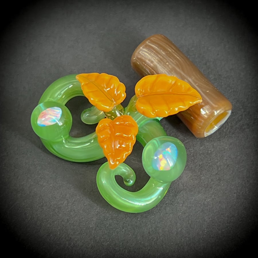 Image of Orange Trifoliate Opal Vine Pendant
