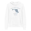 UNISEX PULLOVER HOODIE - WHITE W/BLUE LOGO