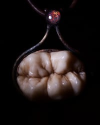 Image 8 of Demons Wisdom Tooth Pendant - glow in the dark brimstone, OOAK