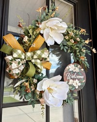 Image 4 of Magonolia Welcome Grapevine Wreath