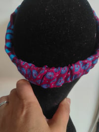 Image 5 of Turban Head Band- recycled sari fabric Blue Purple