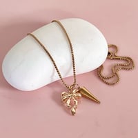 Image 2 of Bow and Spike Necklace - Gold