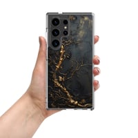 Image 3 of Gold and Black Tattered Texture Gnarled Roots Goth Inspired Clear Case for Samsung®