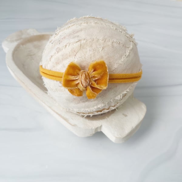 Image of Sunflower Silk Velvet Bow