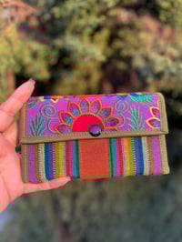 Image 1 of Handmade Wallet - Green border