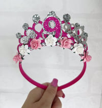 Image 2 of Hot pink and silver birthday tiara
