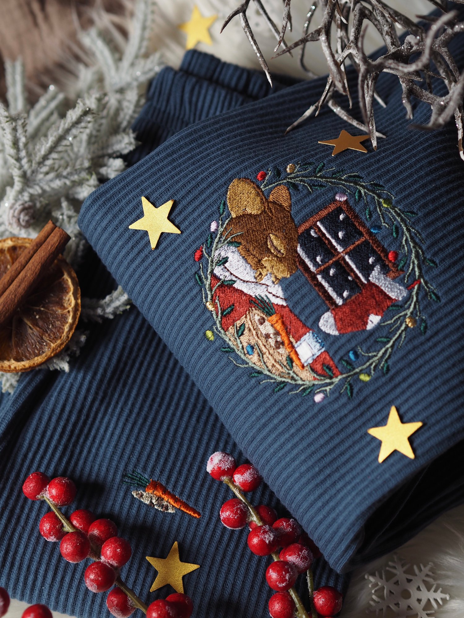 Image of One More Sleep - Blue Ribbed Lounge Set