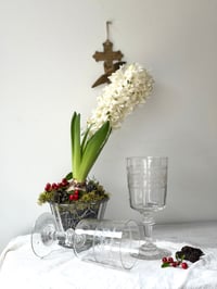 Image 1 of Verres à pied anciens gravés - lot de 7