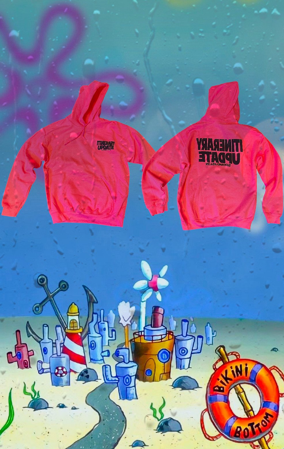 Itinerary Hoodie BIG LOGO PINK