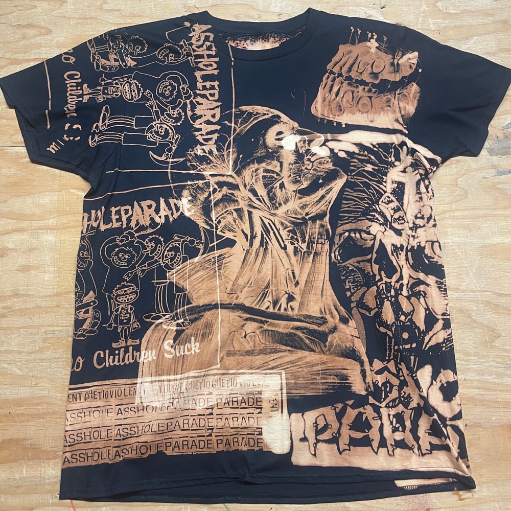 Image of ASSHOLEPARADE - ALL/OVR bleach print #5 (SIZE XL)