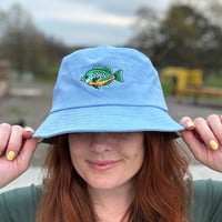 Image 2 of Limited Bluegill Embroidered Blue Bucket Hat 